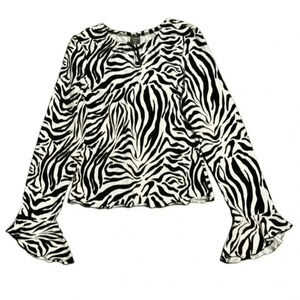 Copper Key girls  size 10 Zebra Print Top  in Black & White
